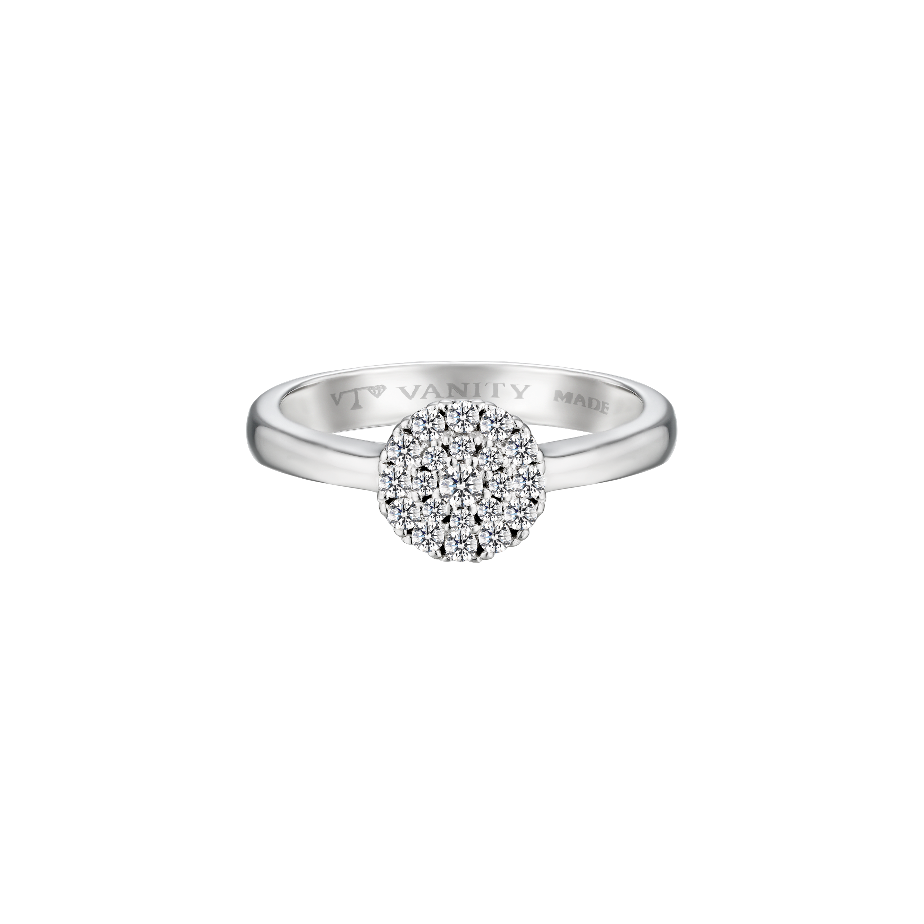 Snow White Pave Ring